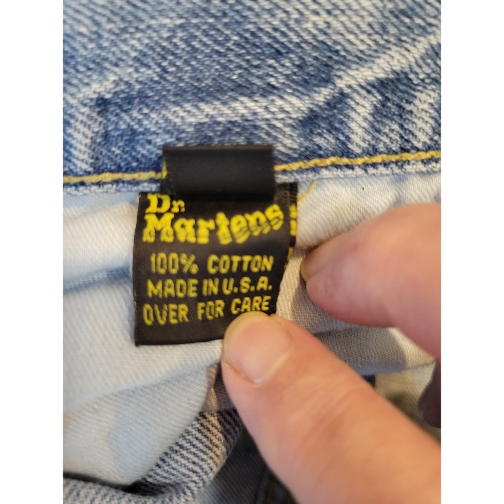 Dr. Martens AirWair Vintage Straight Leg Jeans Light Blue Denim Button Fly 1614 - Picture 9 of 9